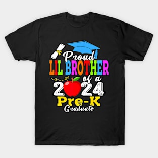 Proud Lil Brother Of 2024 Pre-K Graduate Fathers Day Grad T-Shirt